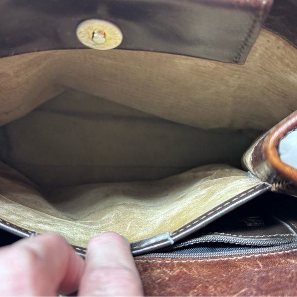 Brahmin Vintage Dark Brown Woven Leather Shoulder Bag - Picture 8 of 16